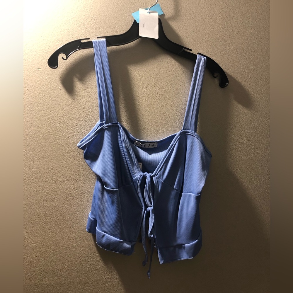 Large blue crop top